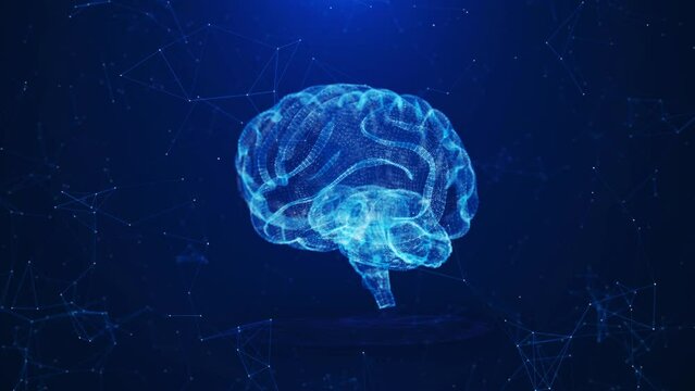Digital human brain. Brain scan technology concept. thinking, Neurosurgery diagnostic, digital Cyber Human Brain, Medical Science, Healthcare Anatomy. Global medicine science research. deep learning,