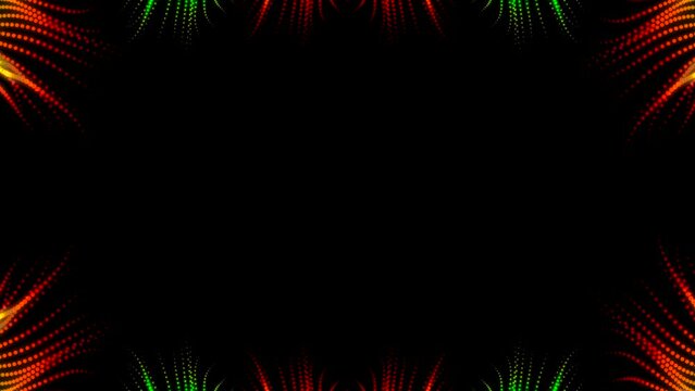 Red-green fractal looping animation. The design fits festivals and celebrations.  Loop video with a space for texts.