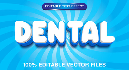 White dental editable text effect template