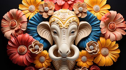 Origami of Flower Craft Statue That May Resembles Indian Gods