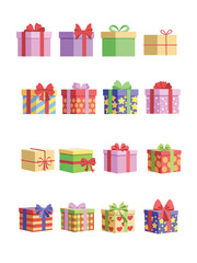 Set of gift boxes for holidays.Vector illustration.