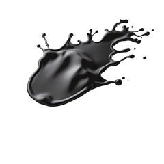 Oil spill splash isolated on transparent background