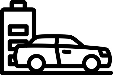 Obraz premium Car Battery Line Icon