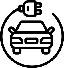 Car Charge Line Icon