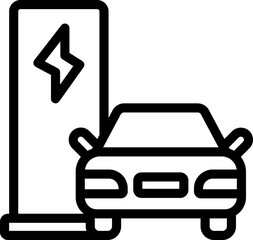Car Power Station Line Icon