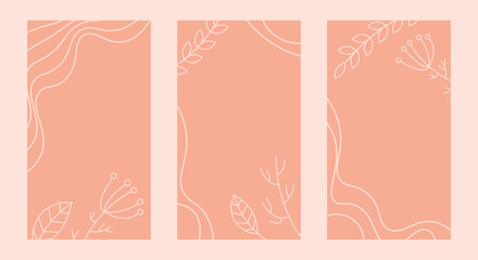 Abstract Peach Fuzz Social Media Templates