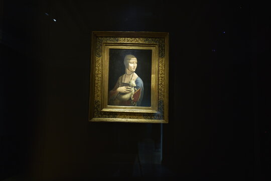 Obraz "Dama z gronostajem" namalowanych przez Leonarda da Vinci, Muzeum Czartoryskich, Kraków, Polska, Europa
