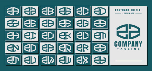 Abstract curve shape initial Z ZZ letter logo design bundle - obrazy, fototapety, plakaty