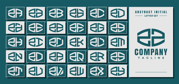 Abstract curve shape initial Z ZZ letter logo design bundle