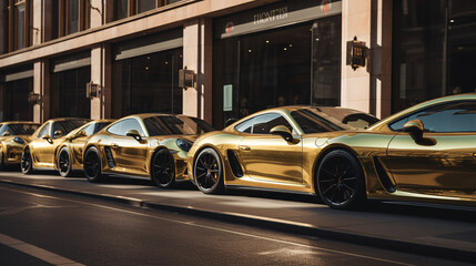 luxury cars on the street