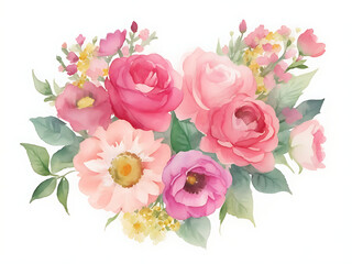 Obraz na płótnie Canvas Beautiful floral rosa and leaves background