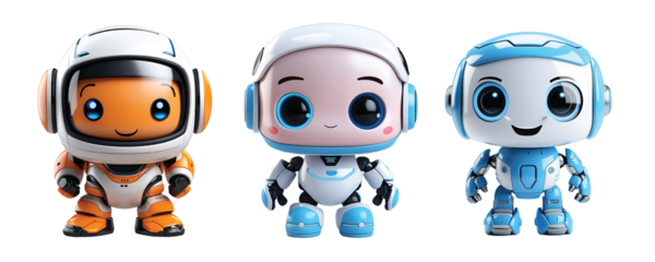 3D Rendered Robot Mascot Character Isolated On Transparent Background