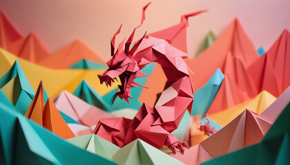 Chinese New Year, Year of Dragon, 2024, Origami 