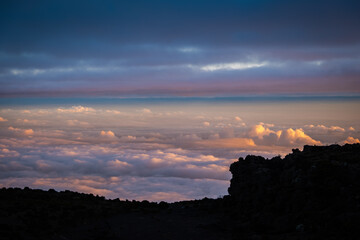 See of clouds from Kilimanjaro's Third Cave camp