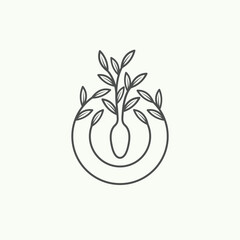 vegetarian menu logo, green food logo