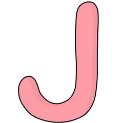 Pink letter j