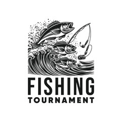 Vector logo fishing isolated on white