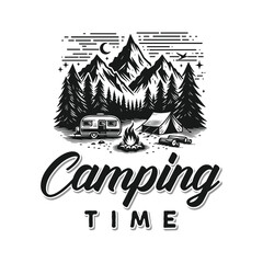 vector camping logo isolated on background