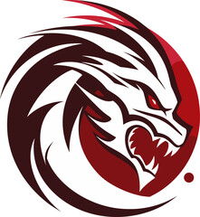 Evil dragon logo, vector illustration on white background