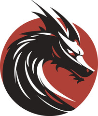 Dragon color logo, vector illustration on white background