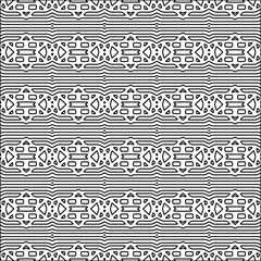 Abstract shapes from lines. Vector graphics for design. Black and white color. Simple pattern.