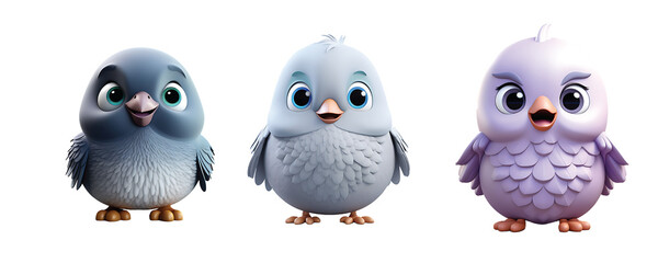 Fototapeta premium 3D Cute Bird Mascot Character Isolated On transparent Background