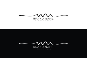 Mn Mh initial handwriting signature logo design lettering