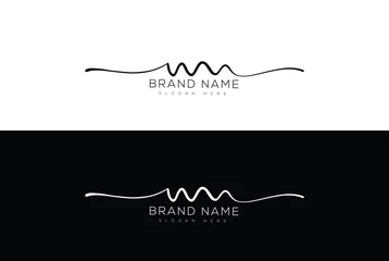Fotobehang Mn Mh initial handwriting signature logo design lettering © ActiveDesigner