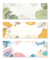 abstract backgrounds for design. Colorful banners with autumn leaves.
