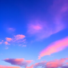 blue sky with pink clouds