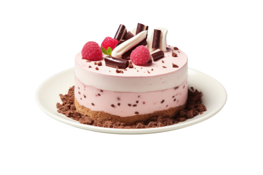 delicious ice cream cake on an isolated transparent background