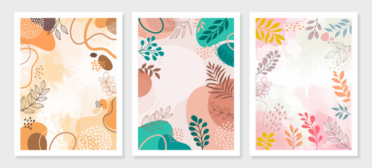 abstract backgrounds for design. Colorful banners with autumn leaves.