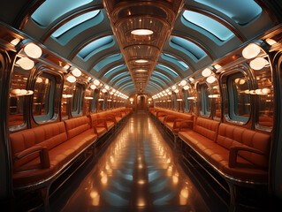 Naklejka premium interior of a subway train