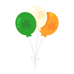 Irish flag tricolor balloon with good luck clover symbol for St. Patrick's Day. © anuwat