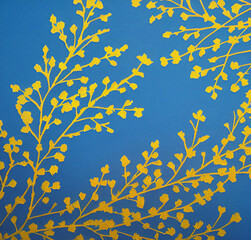 Fototapeta na wymiar Colorful floral pattern, template design, blue wallpaper with flowers, vintage backdrop