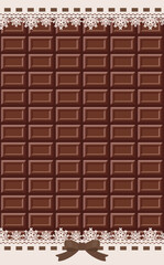 板チョコレートと繊細なレースのフレーム_ミルクチョコレート