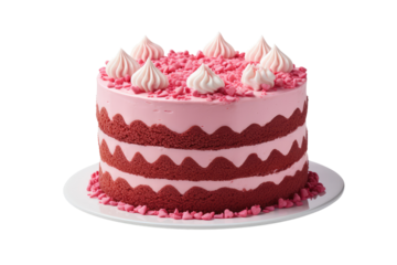 valentines day special cake on an isolated transparent background