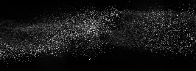 Freezing falling particles or stardust in air on black background for overlay blending mode....