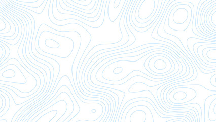 Fototapeta na wymiar Abstract blue background with map contour. Moden blue lines of the relief map on a white background. Vector grid map. Topography white wave lines vector background.