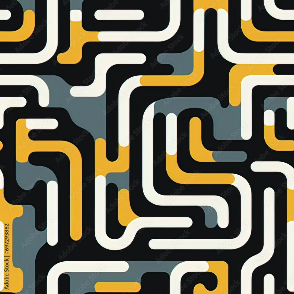 Aufkleber geometric maze seemless design pattern shockwave seamless pattern