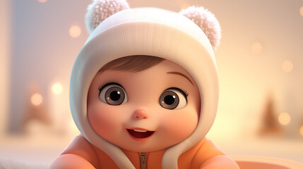 Hand drawn cartoon cute baby illustration material
