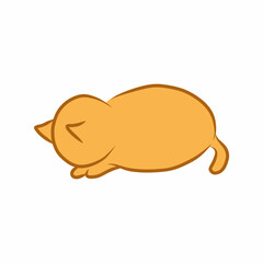 sleeping cat. Vector illustration of sleeping cat. cat sleeping cartoon Illustration. kitten sleeping illustration. orange cat illustration.