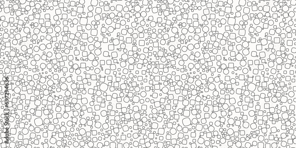 Poster A pattern of empty shapes inside. Vector pattern of rings scattered throughout the pattern.