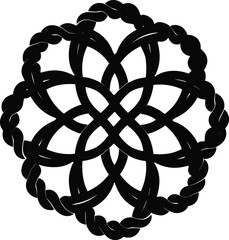 Abstract Crochet Mandala Vector for Creative Crafting and Fabric Design