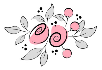 Roses on a white background. Postcard