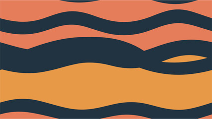 Vintage wavy retro multicolor background. Minimalist flat and wet wavy shapes background. Vector groovy backgrounds in retro style. Decorative packaging. Seamless.