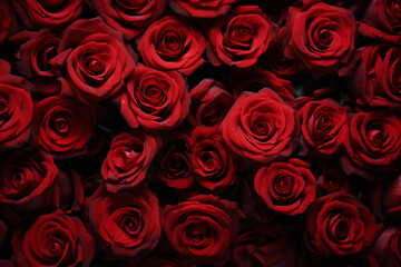 Red roses top view