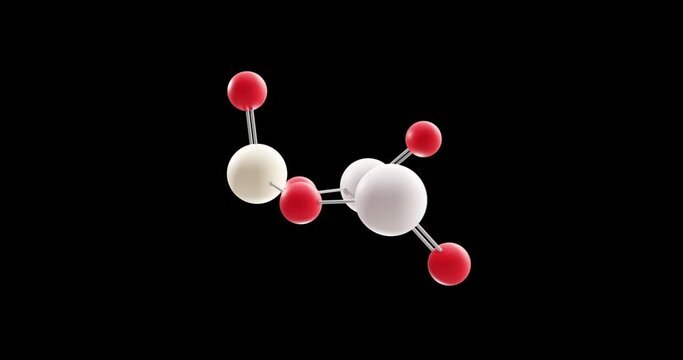 Aluminium silicate molecule, rotating 3D model of e559, looped video on a black background