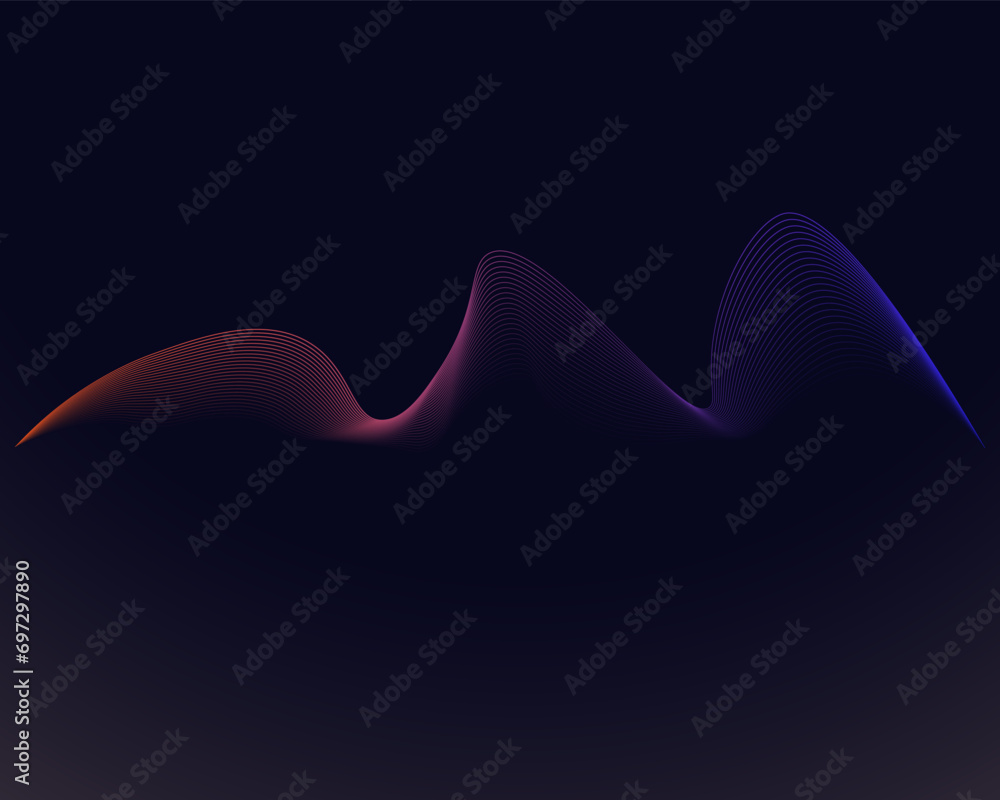 Poster dynamic wave gradient background shining digital abstract with futuristic technology concept