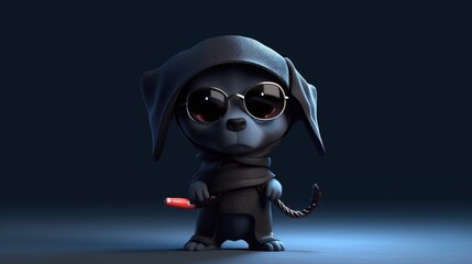 ninja dog. Created with generative AI.	
